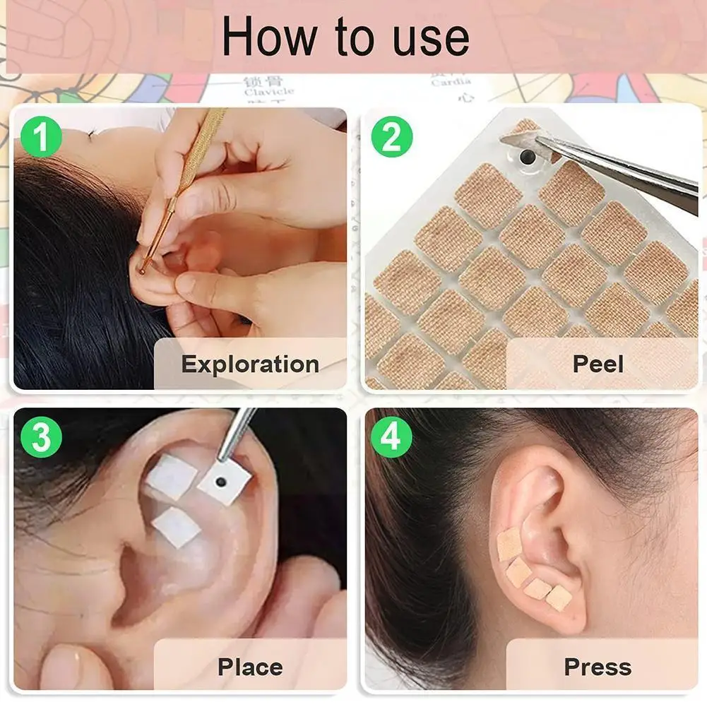 

600pcs Ear Acupuncture Points Relaxation Ears Stickers Massage Massage Sticker Care Acupuncture Patch Ear V5t1
