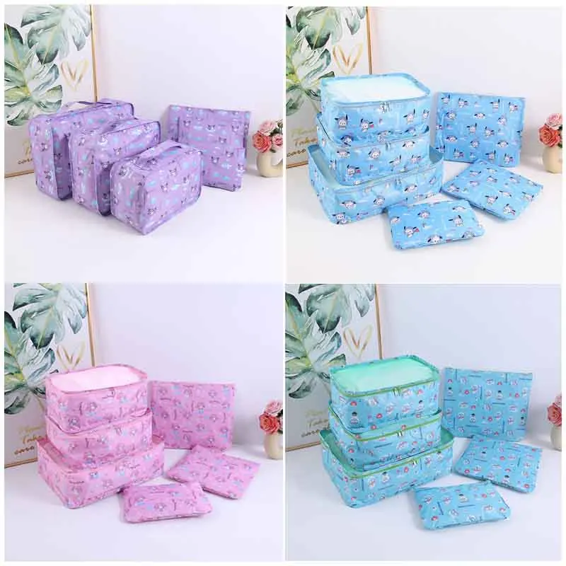 

Sanrios My Melody Kuromi Kt Cat Pochacco Hangyodon Cartoon Cute Portable Travel Organize Storage Bag Cosmetic Bags 6-piece Set