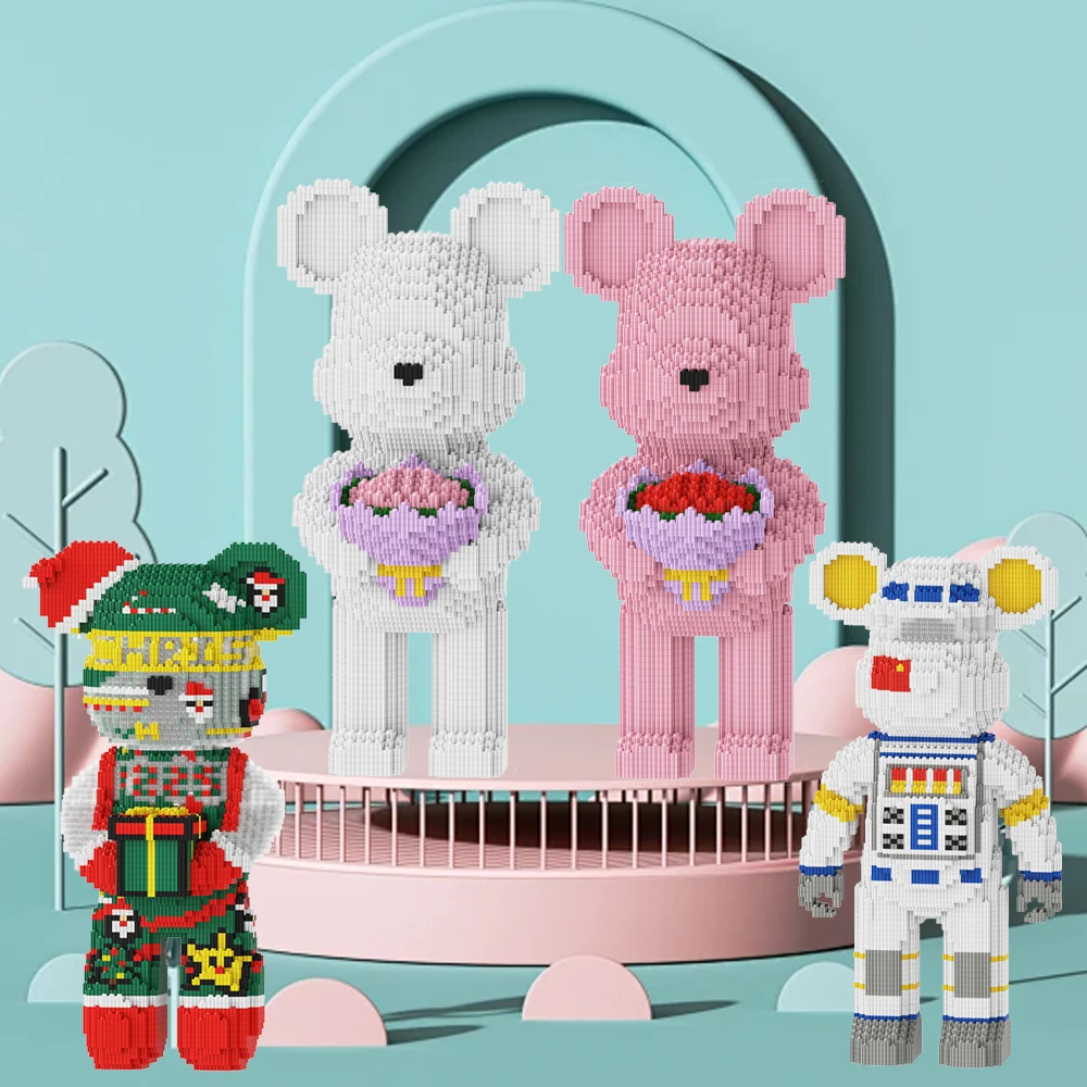 Рождественские строительные блоки с медведем
