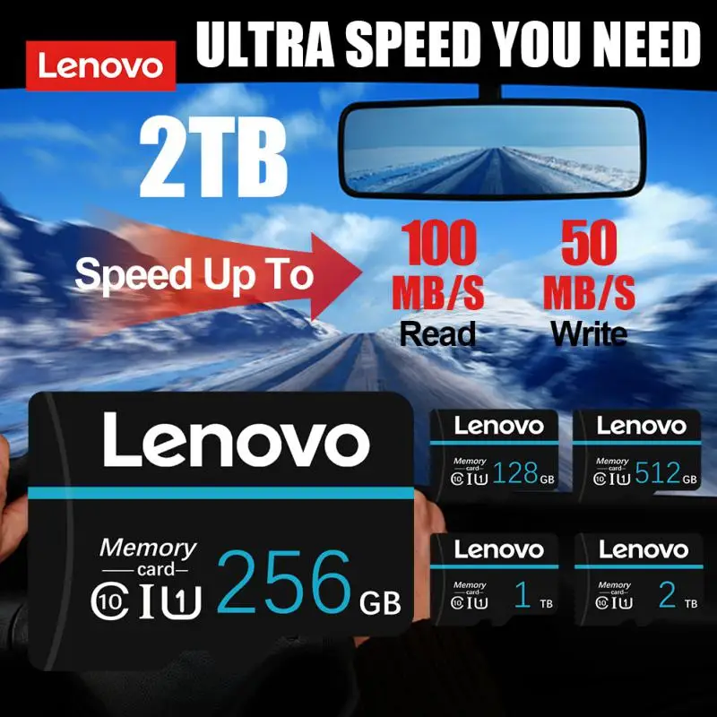 Оригинальная карта памяти Lenovo 1 ТБ 512 ГБ 256 128 TF Микрокарта класса 10 UHS-1 Флэш-карта SD