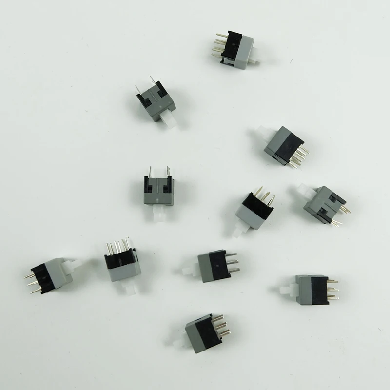 

5 шт. 6-контактный 8,5x8,5 мм двухрядный самоблокирующийся выключатель питания/кнопка включения/выключения фиксирующийся переключатель