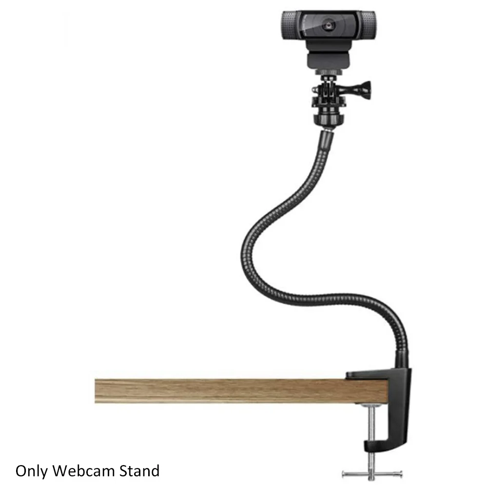 

Bendable Universal Online Conference Office Base Desk Mount Goose Neck Webcam Stand Live Streaming Home Clamp Holder Flexibility