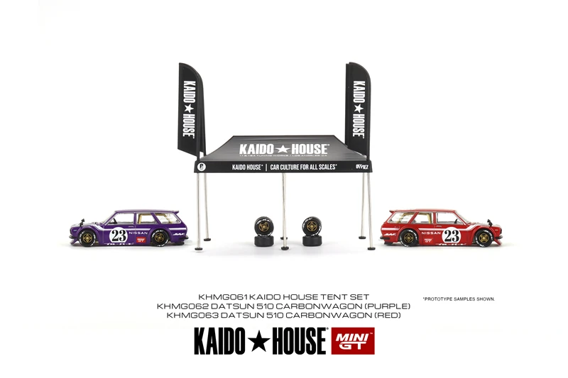 

Kaido House + MINIGT Datsun KAIDO 510 Wagon CARBON FIBER V1 KHMG062 V2 KHMG063 Tent V1 KHMG061
