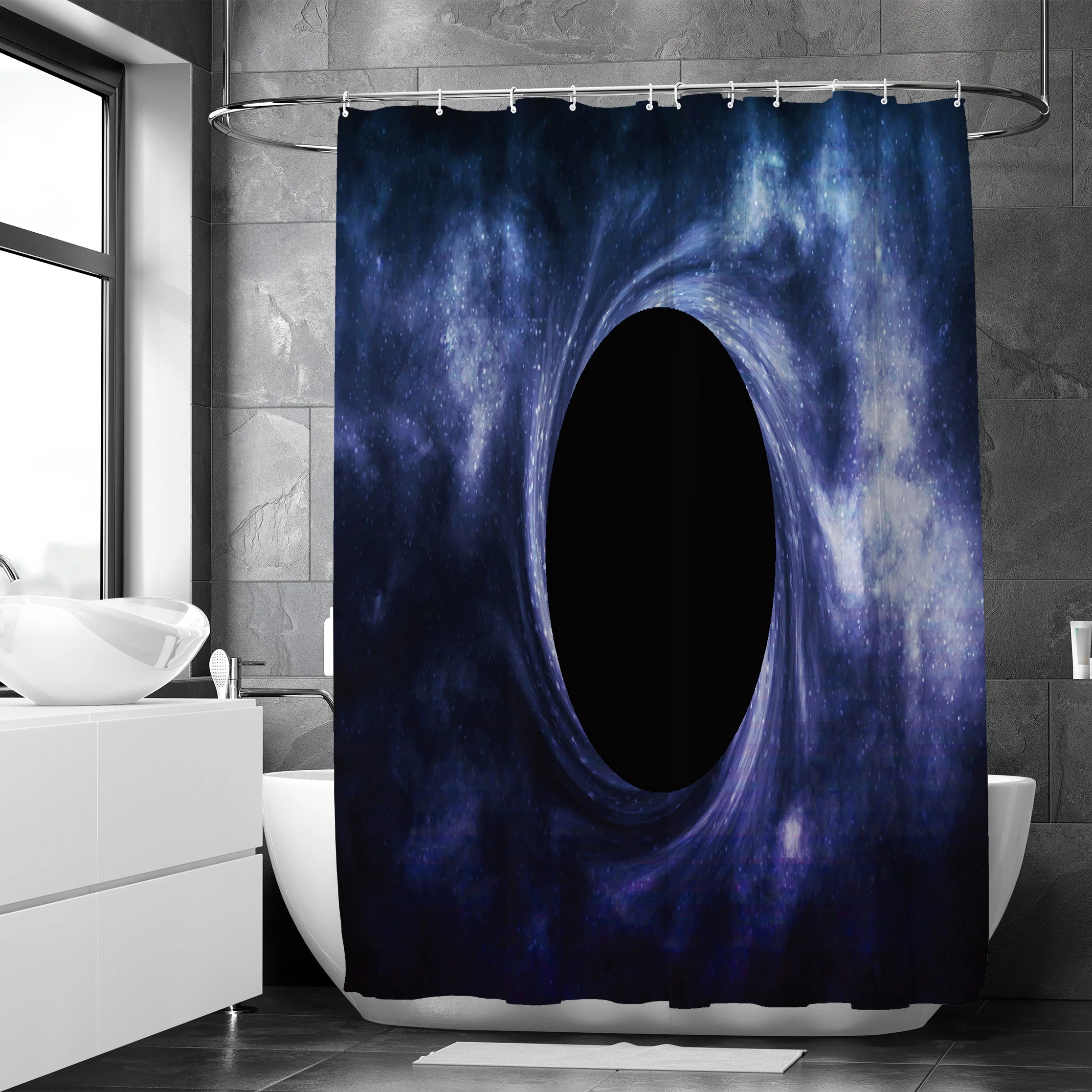 Free Shipping Universe Galaxy Star Shower Curtain Waterproof Bathroom Curtain Waterproof  Shower Curtain With 12 Hook