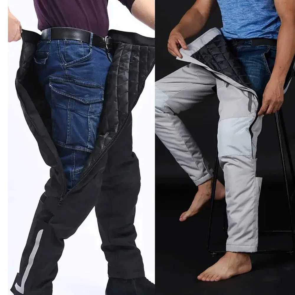 Мотоциклетные мужские съемные ветрозащитные брюки с защитой от падений CE для