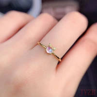 high end 925 sterling silver natural moonstone female ring package luxury precision inlaid free delivery girlfriend