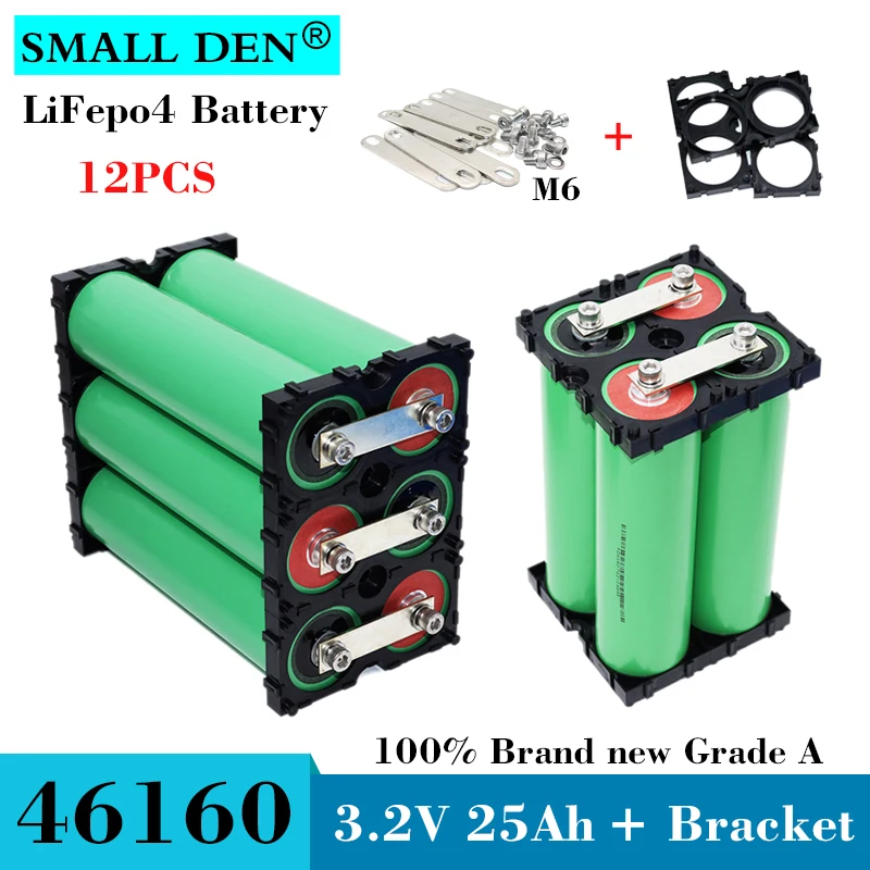 

Новинка, аккумулятор 3,2 в 25 Ач Lifepo4 для электромобиля, мотоцикла, трехколесного велосипеда, фотоэлемент + медный лист и кронштейн для самосто...