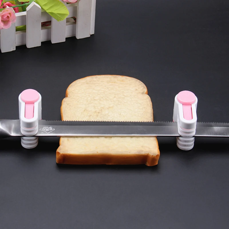 

2PCS Bread Slicer To Fix Cake Knife Food Grade Plastic 5 Layers Separator for Toast Slicer Cake Decorating Tools