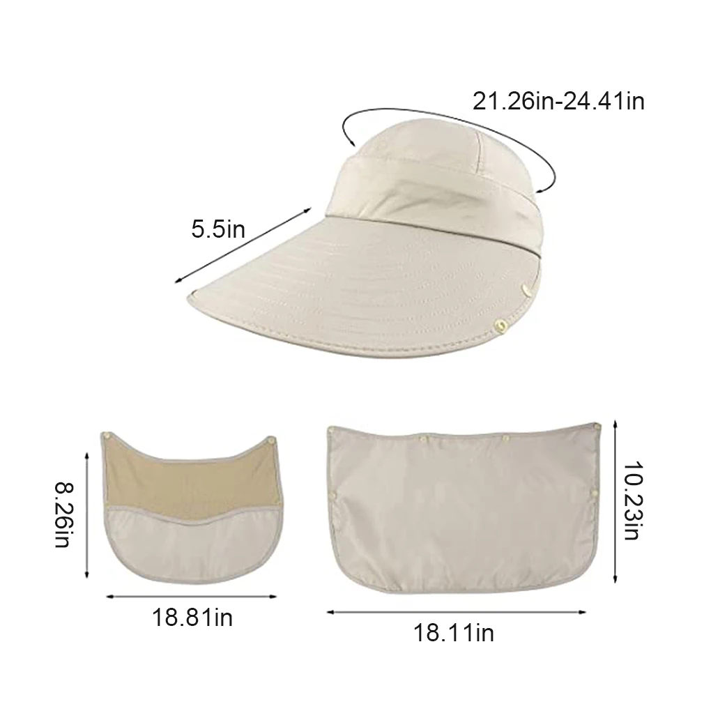 

Складная рыболовная шляпа с широкими полями, регулируемая дышащая Солнцезащитная шляпа из полиэстера, женская летняя уличная шляпа от солн...