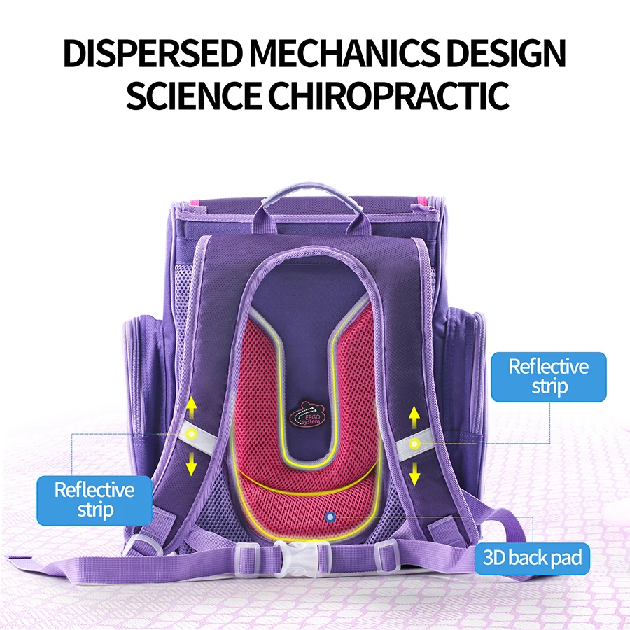 Kids Cartoon Bear 1-001 School Bags for Girls Primary Students School Backpack Children's Purple Schoolbag Mochila Escolar