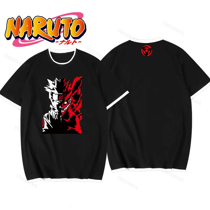 

Kurama Cotton T-shirt Pain Akatsuki Naruto Uzumaki Itachi Sharingan Cosplay Uchiha Sasuke Men Personality Outerwear Clothing