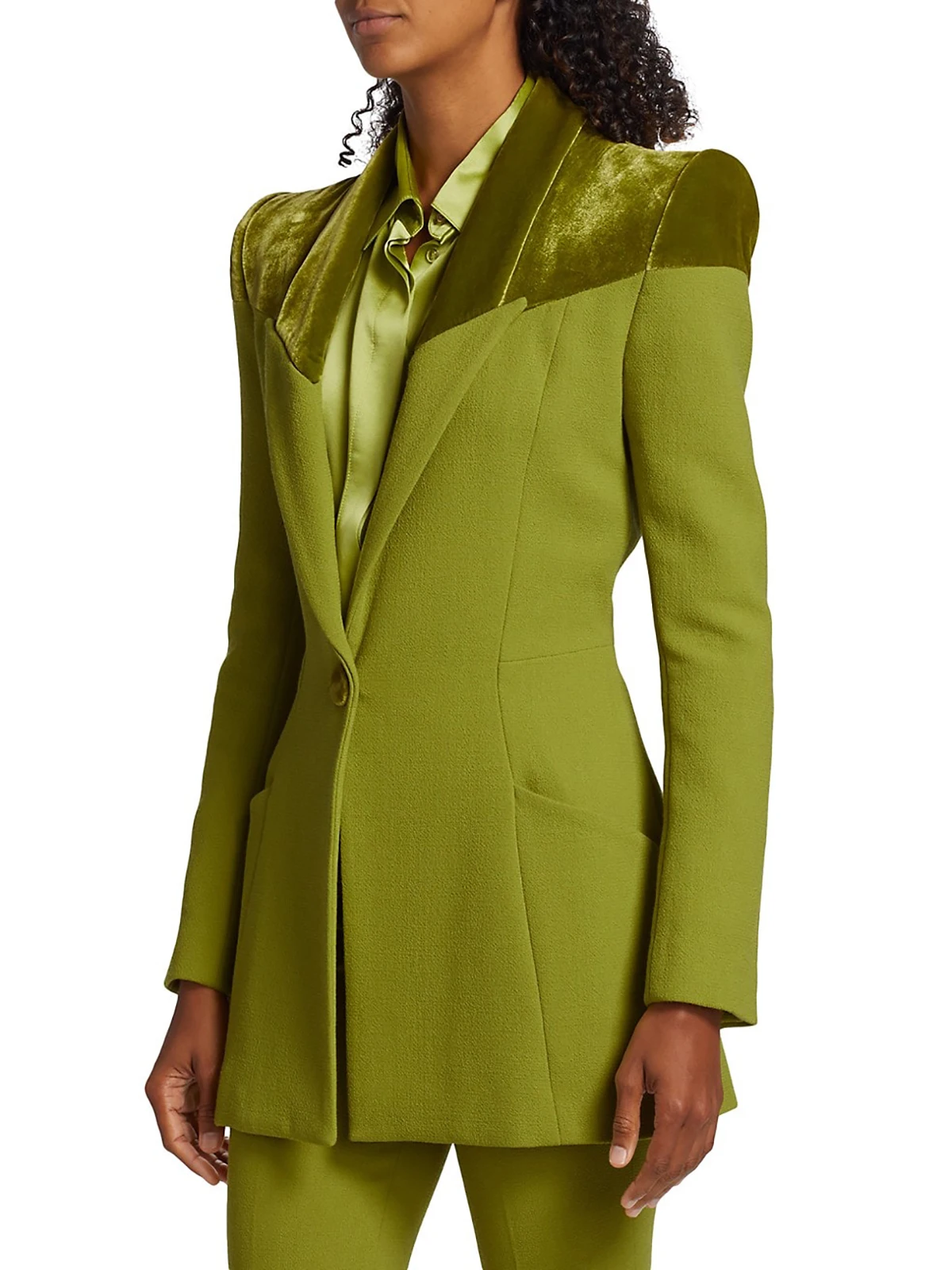 Fashion Colored Women's Business Casual Set Formal Evening Party Commuter Suit 2-piece Set（Jacket+pants）