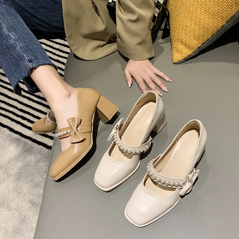 Женские туфли на высоком каблуке туфли-лодочки с круглым носком и ремешком