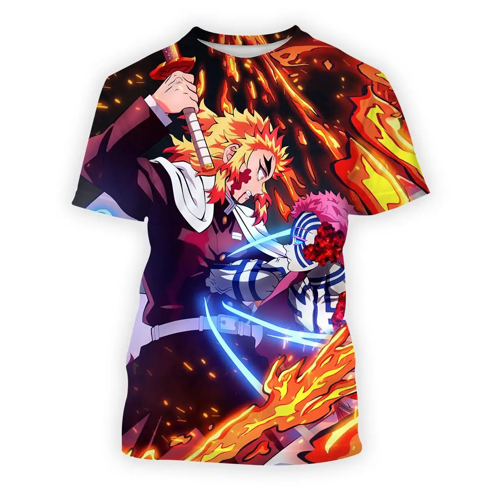 

Футболка мужская с круглым вырезом и коротким рукавом, модная уличная одежда с 3D принтом рассекающего демонов, Повседневная рубашка