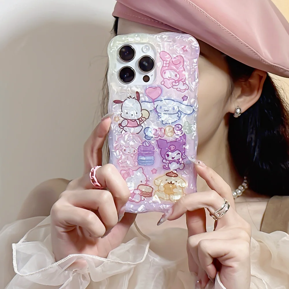 

New Sanrio Kuromi Hello Kitty Phone Case for Iphone14 13 12 11Pro Max Kawaii Cinnamoroll Anime Fashion Shockproof Phone Cover