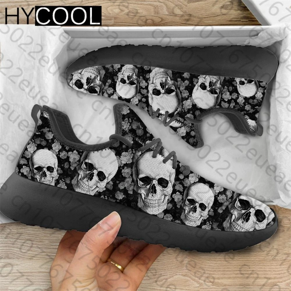 Мужская повседневная спортивная обувь HYCOOL в готическом стиле с 3D-принтом черепа