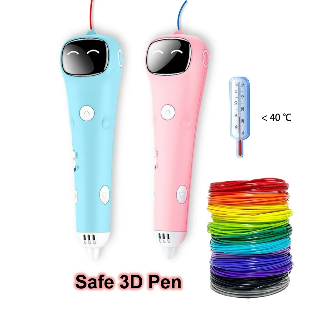 

3D Pen Low Temperature Anti-Scald 3D Printing Pen 20 Kinds of Color PCL Filament Creative Gift Safe 3D Pen for Children