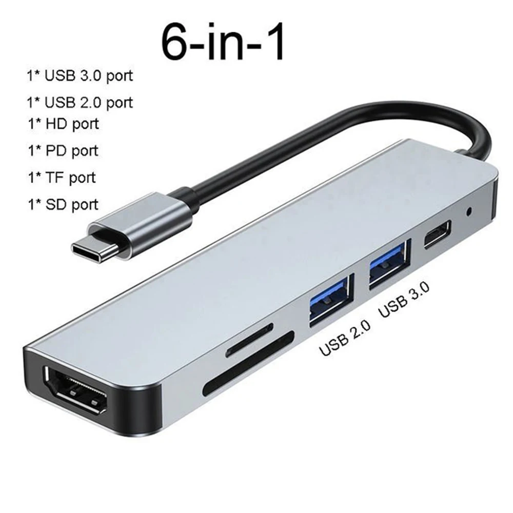 

4K 60Hz USB C Hub 3.0 USB Splitter Type C to HDMI-compatible RJ45 PD 100W Adapter for LENOVO Macbook Air Pro M2 M1 Dock Station