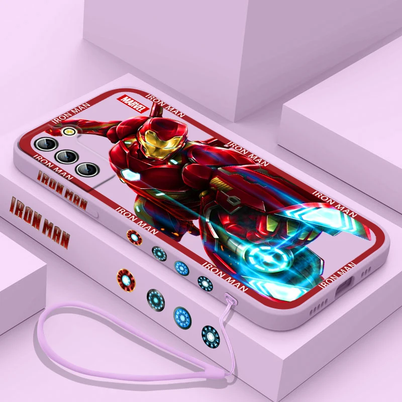 

Marvel leader Iron Man Cool Phone Case For Samsung Galaxy S23 S22 S21 S20 Pro FE Note 20 Plus Ultra Liquid Left Rope Cover