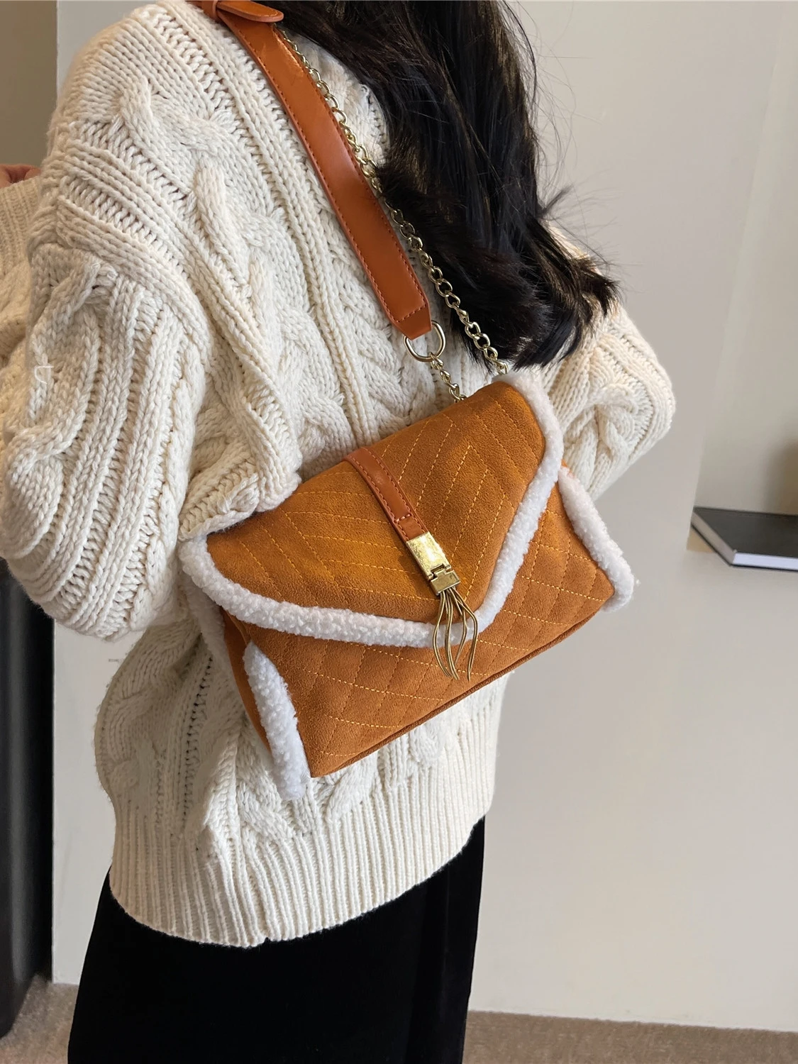 Корейский стиль женские плюшевые сумки через плечо дизайнерская брендовая