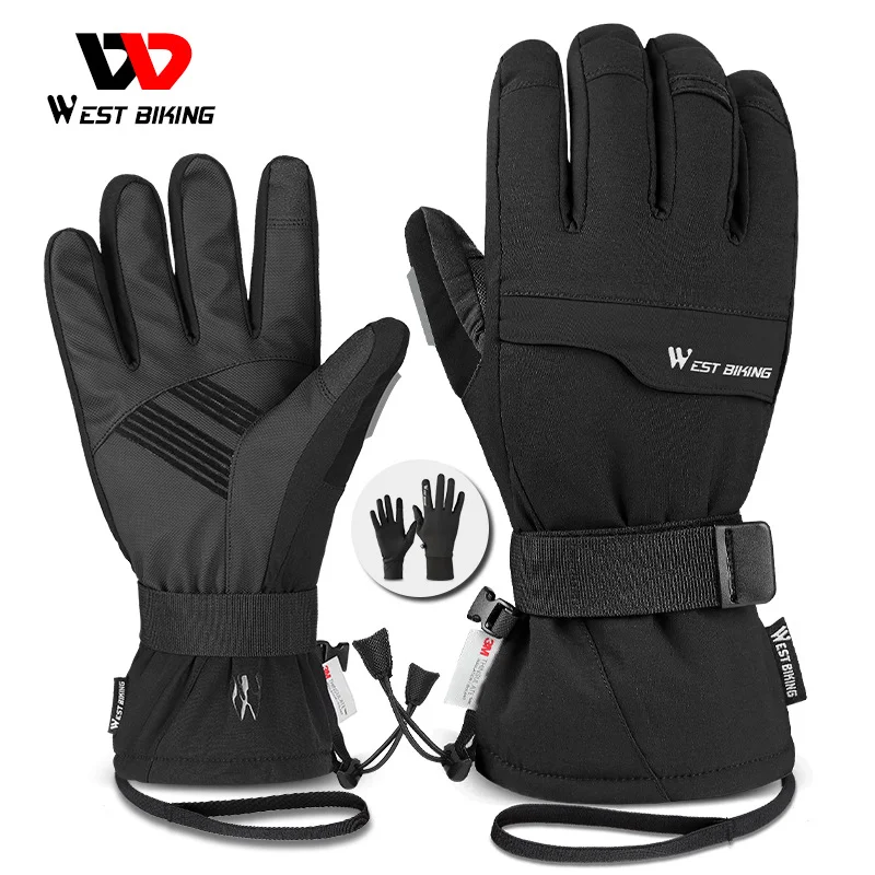 

2 пары, зимние теплые перчатки для езды на мотоцикле и велосипеде