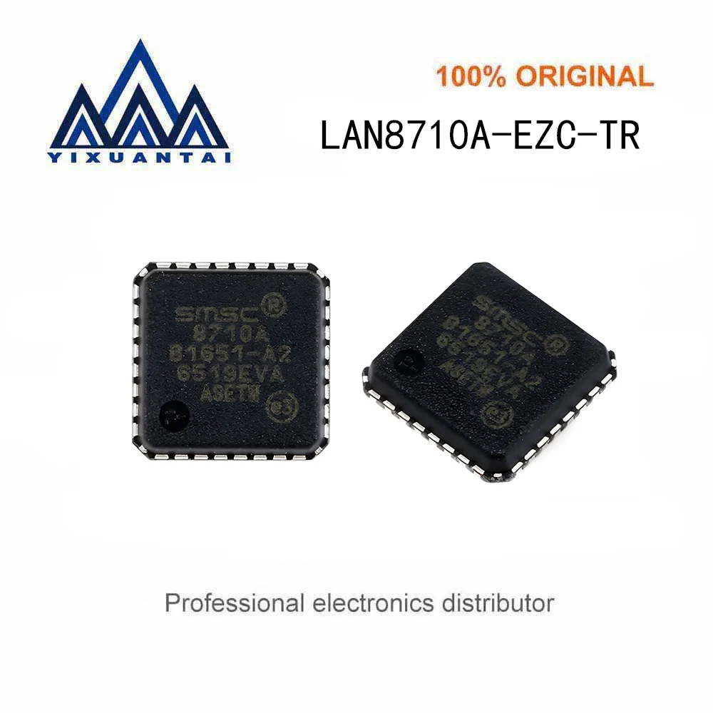 5pcs/Lot LAN8710A-EZC-TR LAN8710A-EZC Marking 8710A 【Ethernet Physical Layer Transceiver QFN-32】New and Original