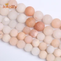 wholesale natural matte light pink aventurine stone round loose beads for jewelry making diy bracelets 4 6 8 10 12 14 16mm 15