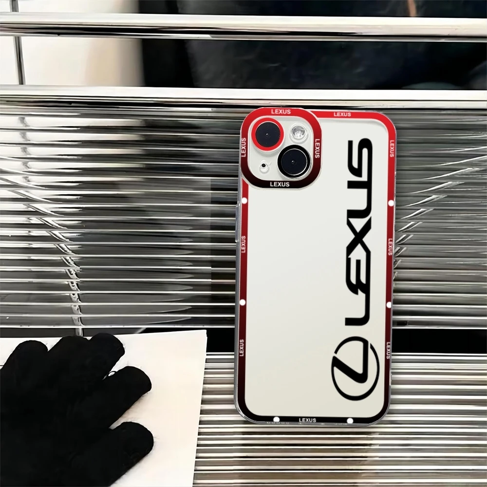 Фото Чехол для телефона с логотипом автомобиля L-LexusES для IPhone 16 Pro Max 16 15 13 14 12 11 Pro Max Mini Angel Eyes, мягкий прозрачный чехол №4