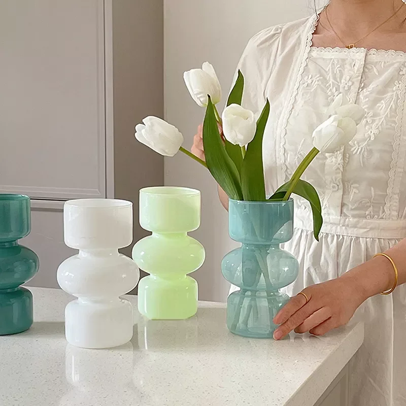 

NEW2023 Nordic Minimalist Glass Vases Creative Transparent Vases Hydroponic Container Simple Arrangement Bottle Room Decor