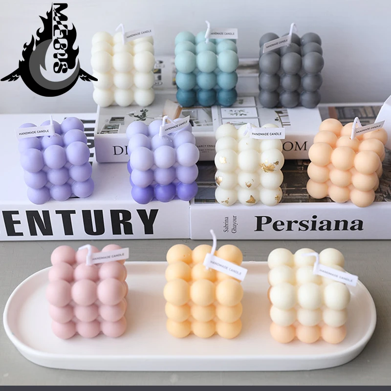 

Gift Decorative Scented Candle INS Cube Candles Home Decoration Gradient Colored Candle For Wedding Decoration