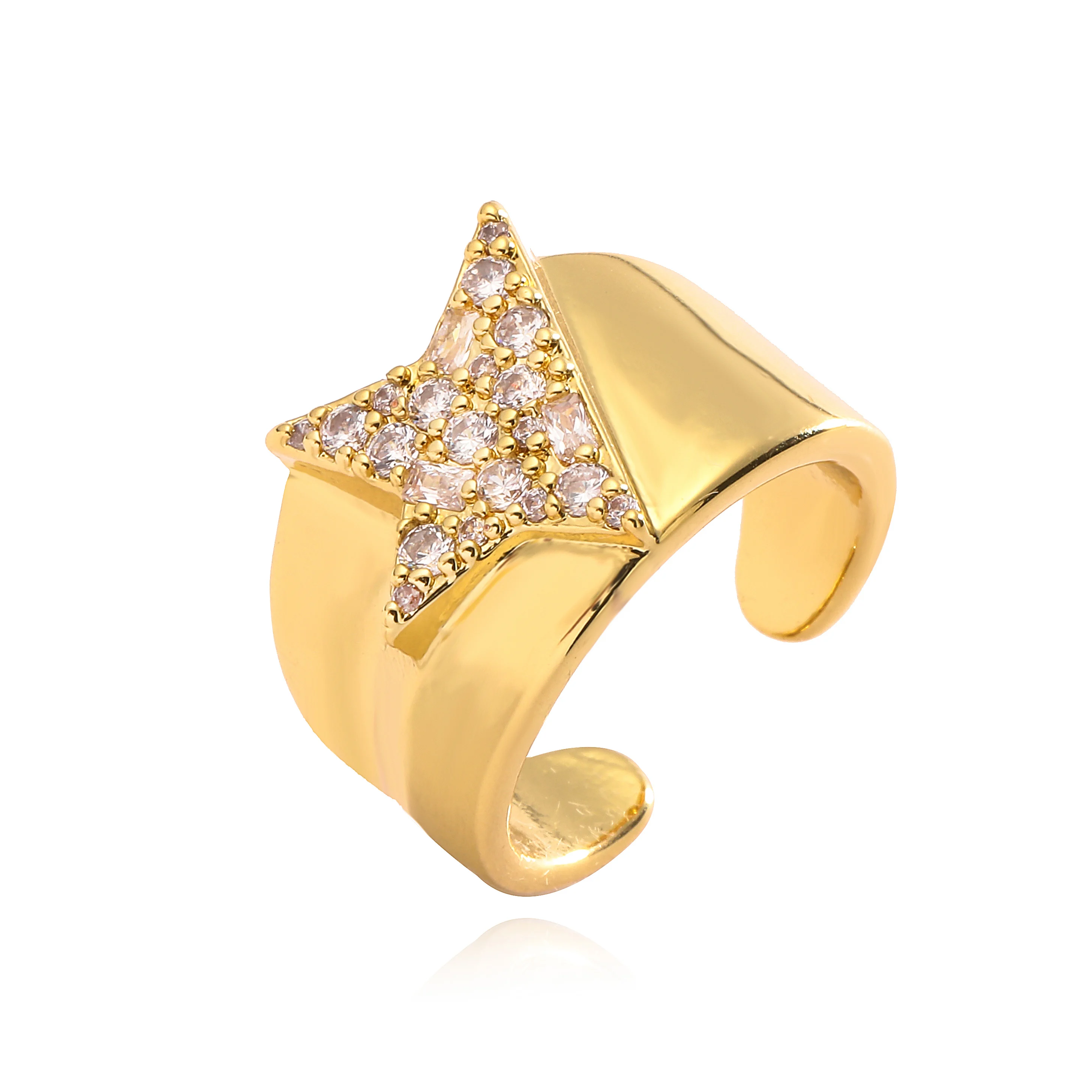 Кольцо женское из латуни с покрытием настоящего золота 18 К