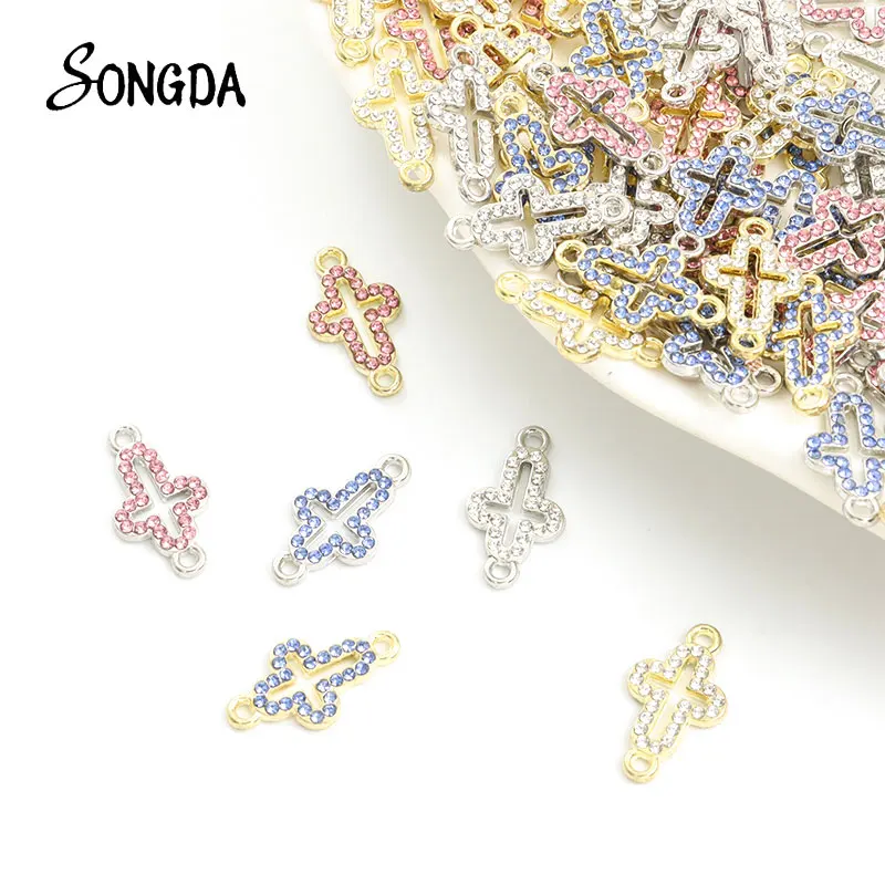 Кристальные кресты Holllow 10 шт., подвески, католические кресты, сплав, Подвески для изготовления ювелирных изделий «сделай сам», аксессуары для ожерелья, браслета