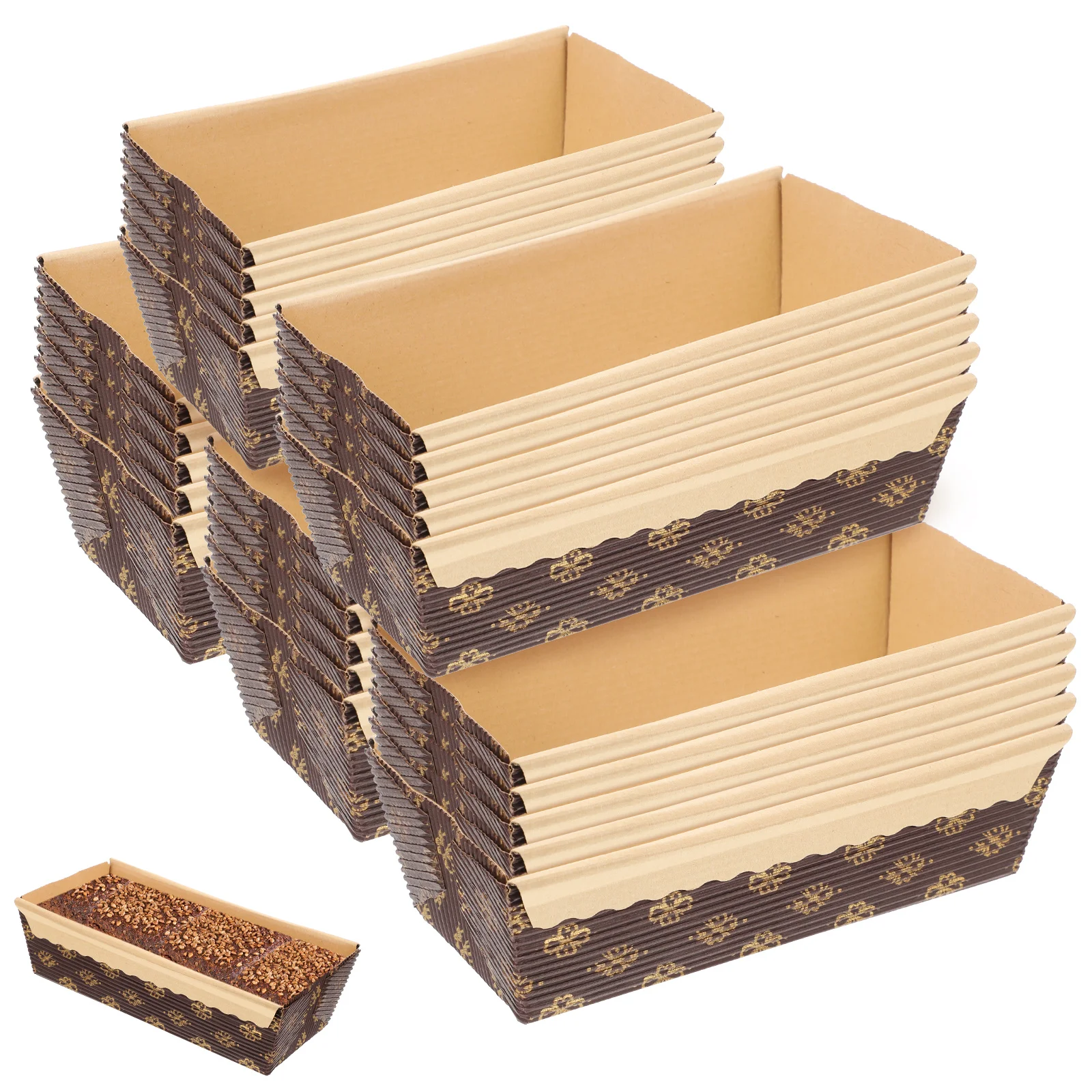 25 шт. бумажный лоток для вечеринок вкладыши кексов мини-буханцы прямоугольные