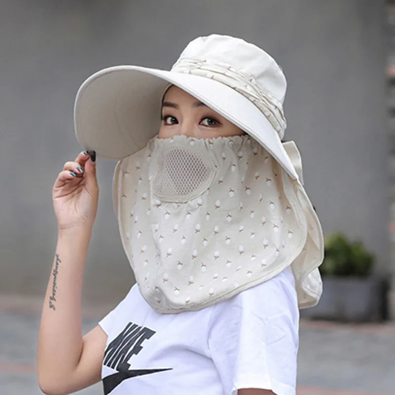W128 Солнцезащитная шляпа для лица и защиты от УФ-лучей дорожная Женская летняя