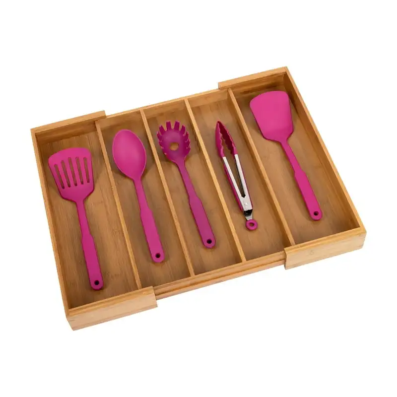 

Expandable 5 Large Compartment Adjustable Cutlery Drawer Tray Organizer