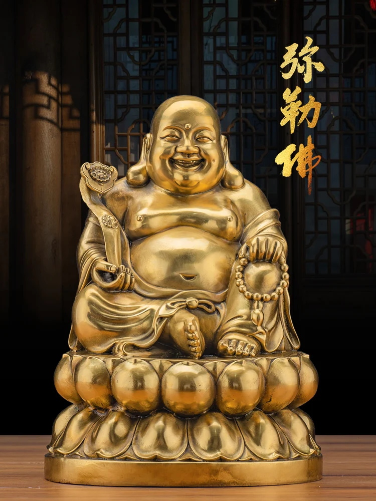 

Best Blessing Buddha Utensils Pure Copper Maitreya Buddha Fortune Maitreya Bodhisattva Big Smile Buddha Future Buddha Domestic