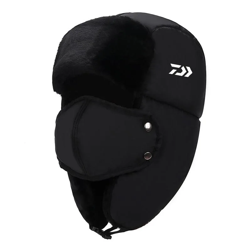 

Fishing Caps Winter Warm Mens Lei Feng Cap Ear Protection Windproof Waterproof Ski Cap Thick Outdoor Sports Fishing Hat