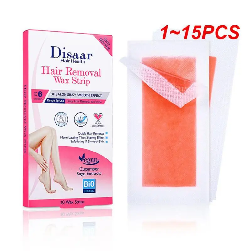 

1 ~ 15 шт. быстродействующие восковые полоски для удаления волос, двусторонняя долговечная Женская безопасная Восковая бумага для депиляции