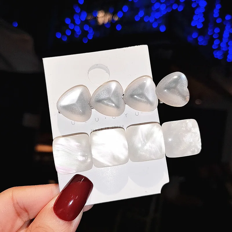 

New 2PCS/Set Fashion Acetate Geometric Hair Clips For Women Girls Headband Sweet Hairpins Barrettes Hair Accessories Set