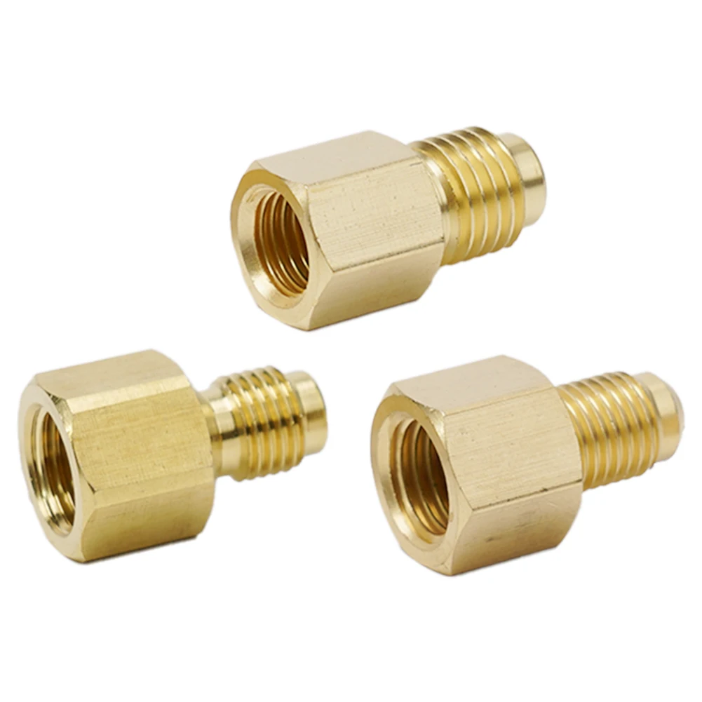 3pcs Vacuum Pump Adapter For R134a R12 R22 R410a Hvac Service System For 1/4 3/8 Inch Hose Repair Tool Air Conditioner Kit