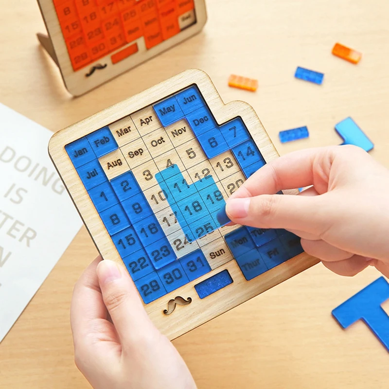 

Jigsaw Gifts Desktop Calendar Decoration Cartoon Gifts Jigsaw Games Jigsaw Calendar Wooden Monthly Calendar