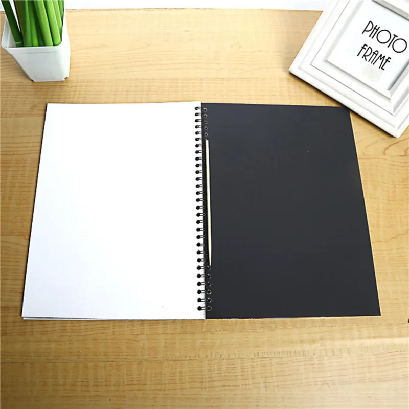 19*26cm Large Magic Color Rainbow Scratch Paper Note book Black DIY Drawing Toys Scraping Painting Kid Doodle |