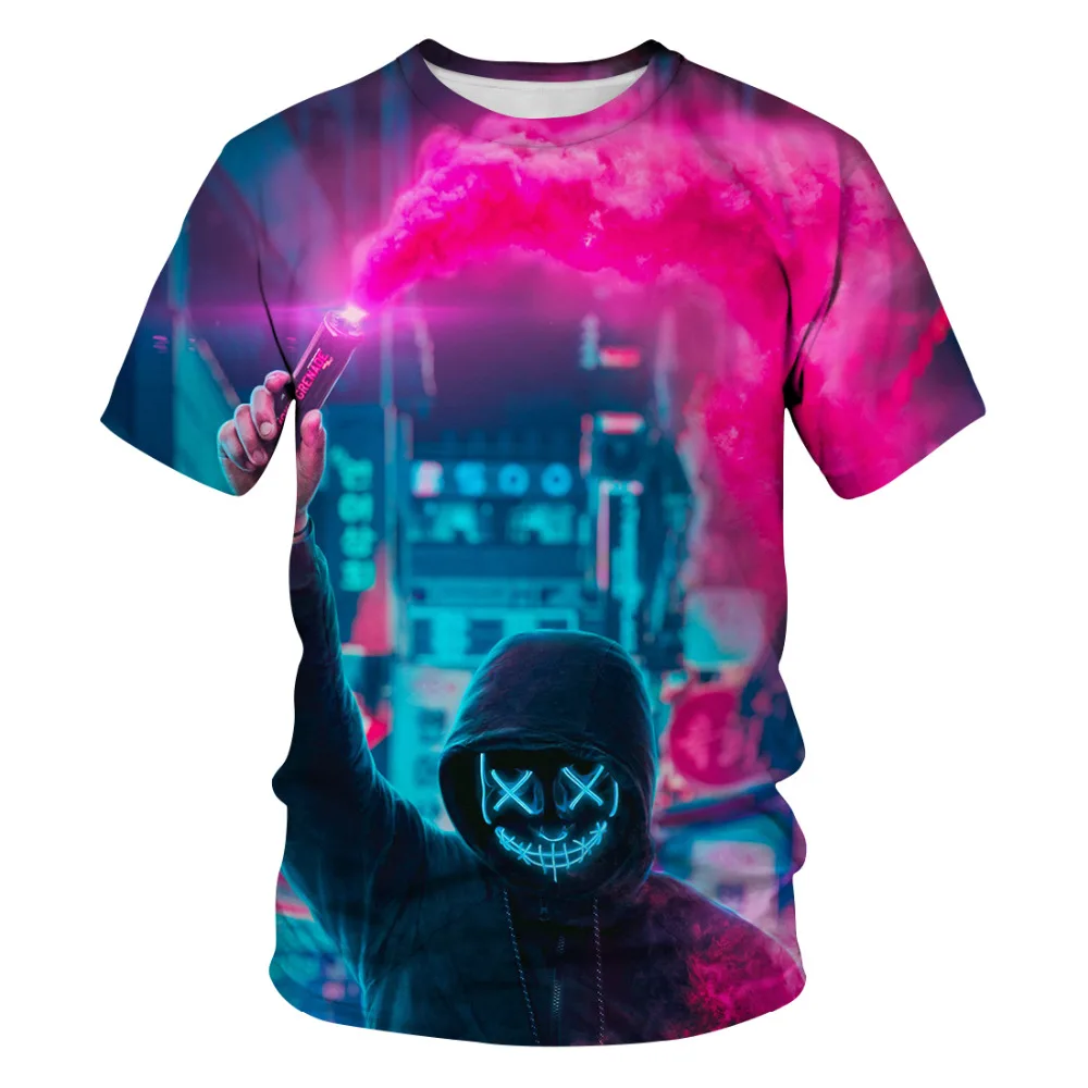 

Новинка 2022, забавная новая 3D мужская футболка с рисунком зефира, Забавный ангел и дьявол