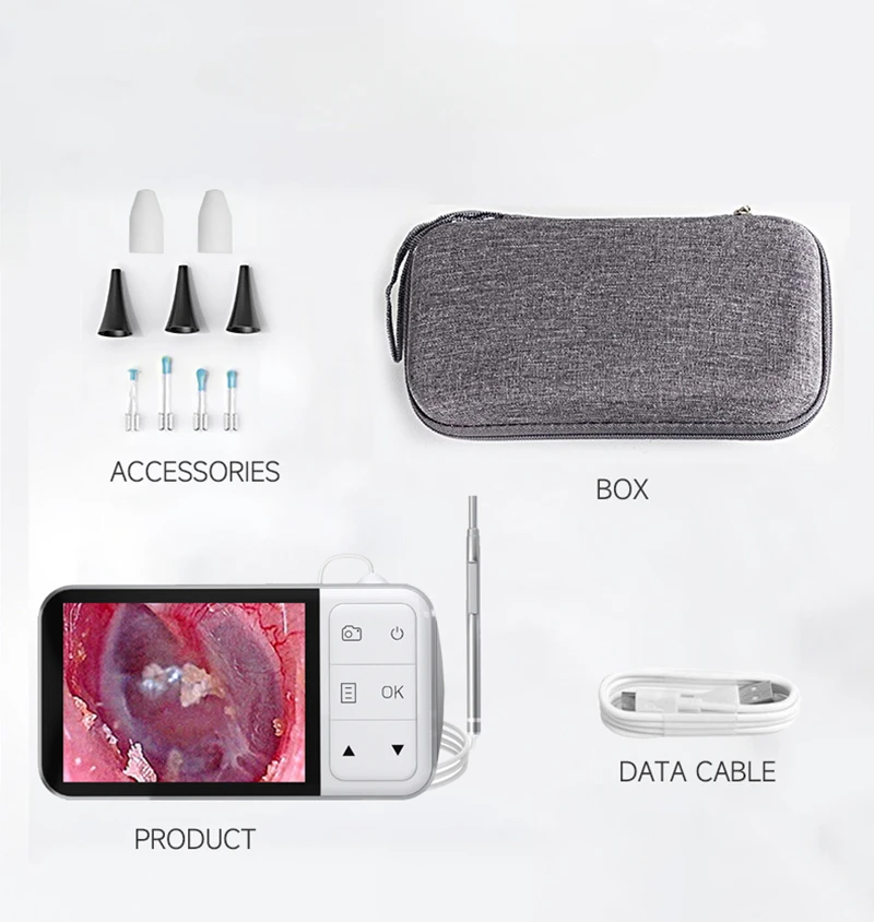 

Цифровой отоскоп-эндоскоп, 3,9 мм, 4,5 дюйма, 1080P, HD, ЖК-экран