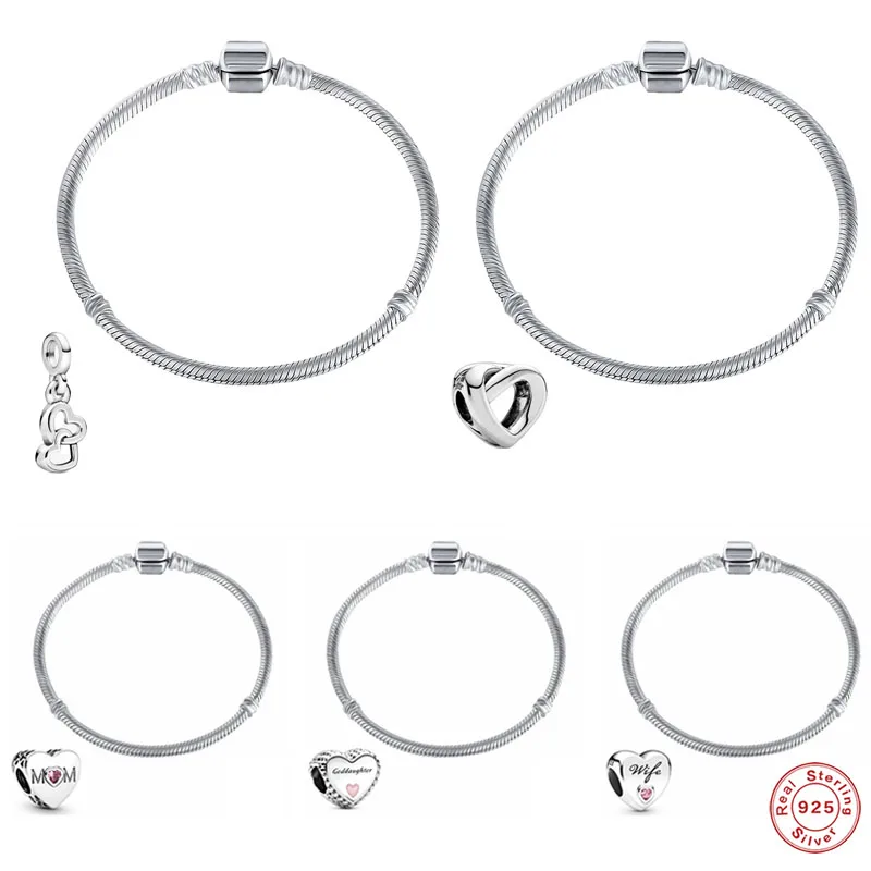 

MC S925 Серебряные Аутентичные прекрасные шармы бусины для женщин девушек подходит для браслета пандоры ювелирные изделия подарок на день Свя...