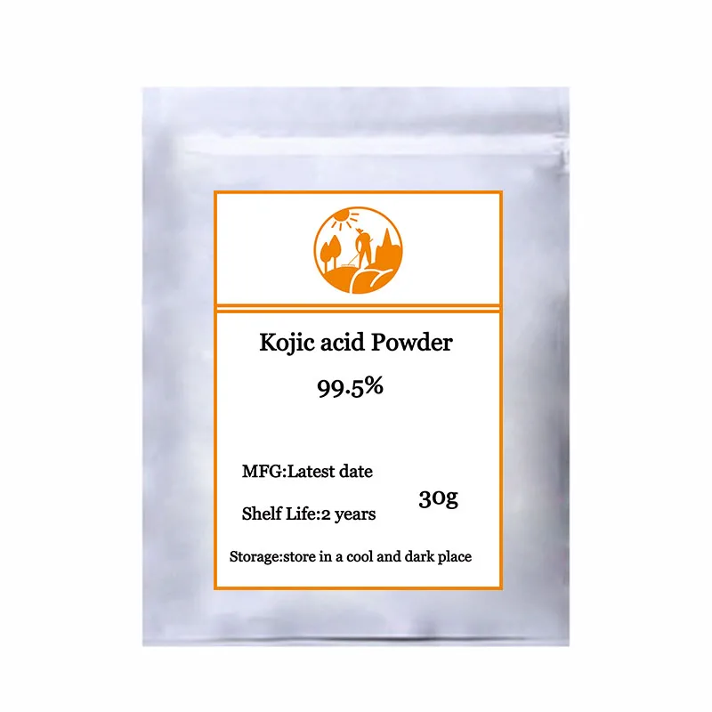 

99.5% Kojic acid powder cosmetic grade skin-whitening agent refined free shipping