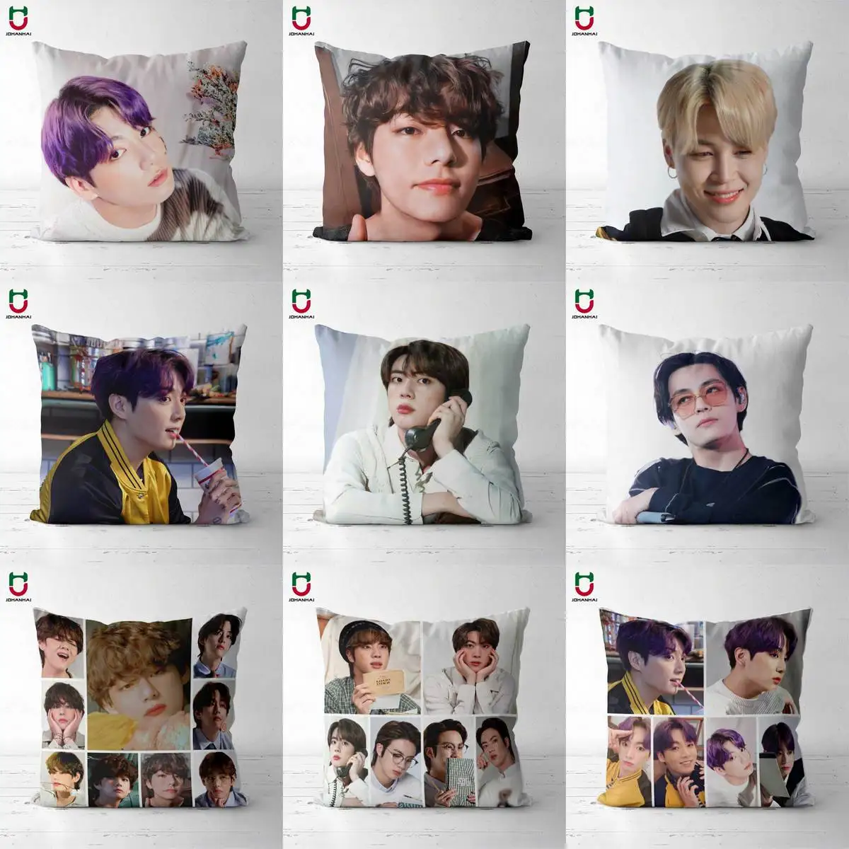 

Kpop Cushion Kpop Pillowcase Plush pillowcase Version DIY 96 Cushion Cover Square Poszewka 40x40CM 45x45CM