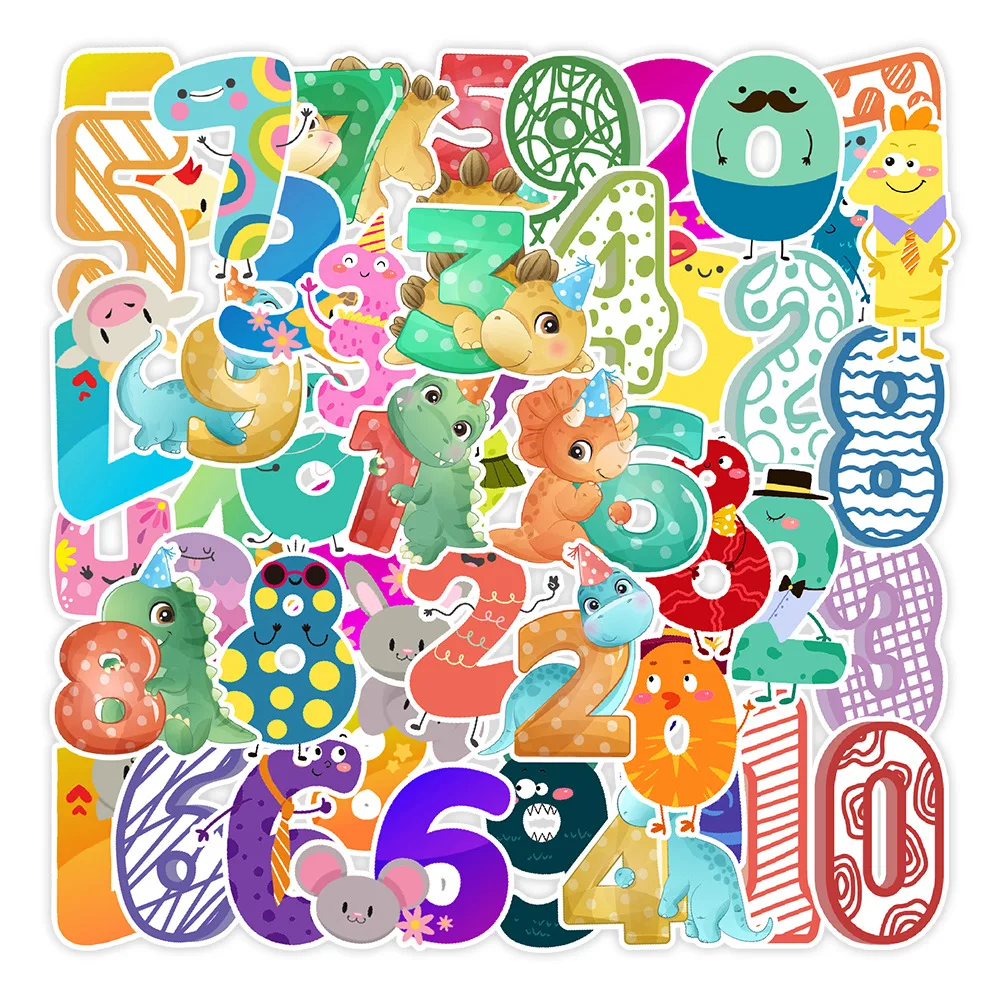 

48/52pcs Cartoon Alphanumeric Enlightenment Early Education Kids Sticker