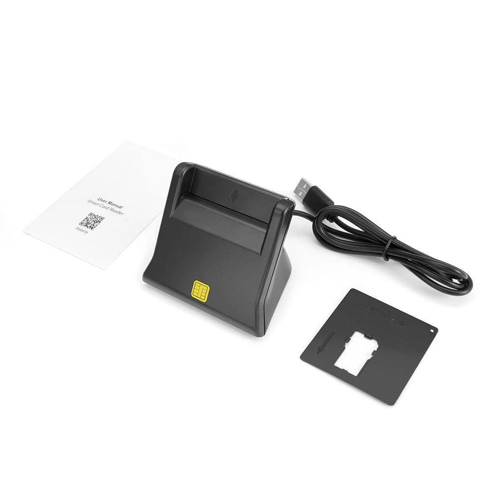 

USB 2.0 ABS Compact Multifunctional LED Indicator Post Office IC Smart Card Reader Common Access Anti Slip With SIM Adapter Bank