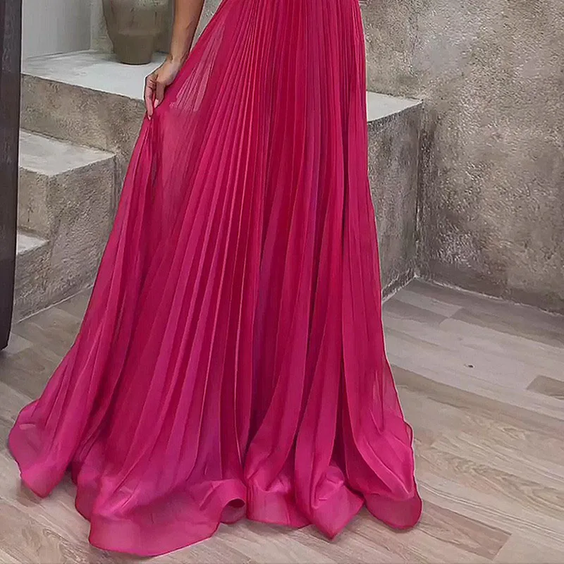 Модное платье трапециевидной формы с круглым вырезом и рукавами тонкое длиной до